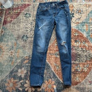Aeropostale Blue Distressed Skinny Jeans